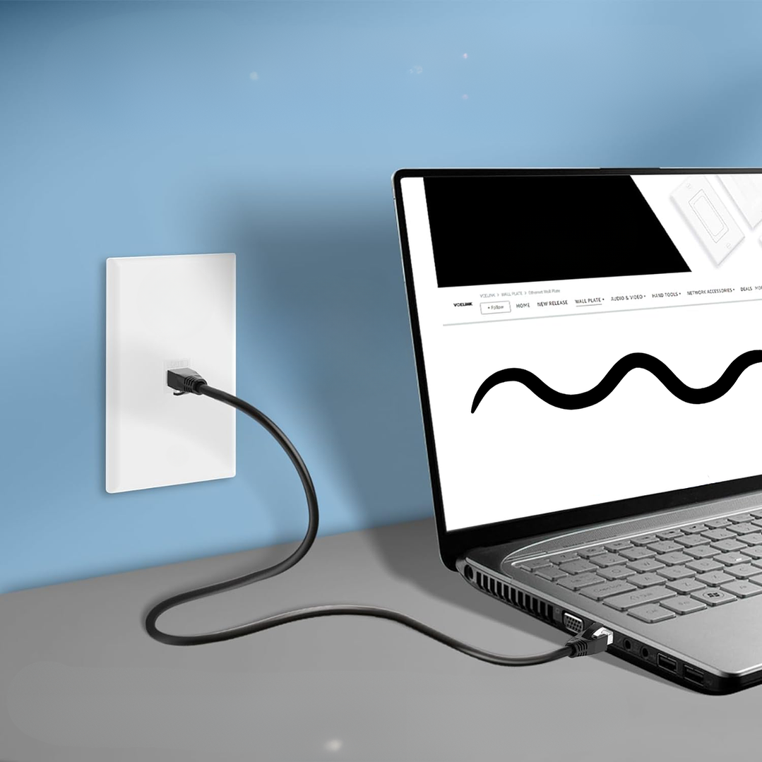 Faceplate Con Modulo Rj45 De Pared Muralla Blanco 4