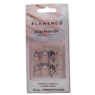 Uñas Press On Autoadhesivas Negro Lila Star