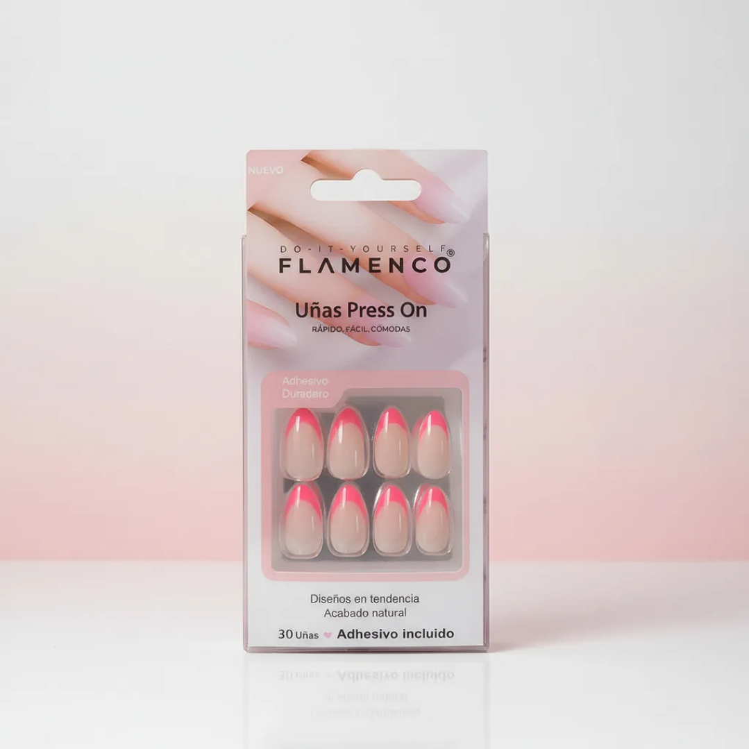 Uñas Press On Autoadhesivas Acabado Natural Fucsia – Manicura Profesional al Instante 💅✨ 1