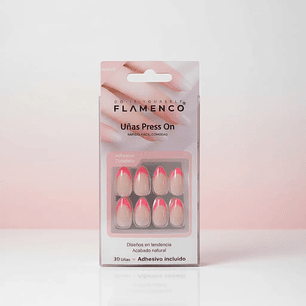 Uñas Press On Autoadhesivas Acabado Natural Fucsia – Manicura Profesional al Instante 💅✨