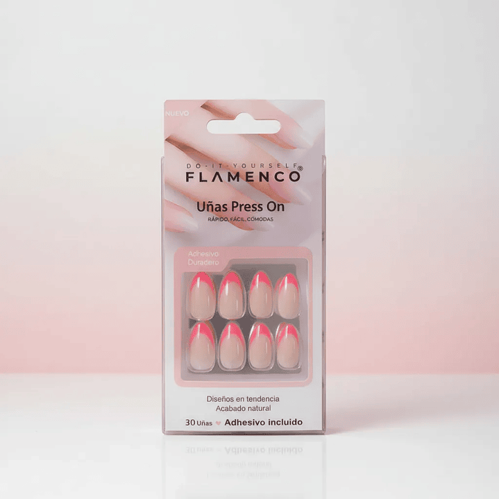 Uñas Press On Autoadhesivas Acabado Natural Fucsia – Manicura Profesional al Instante 💅✨ 1