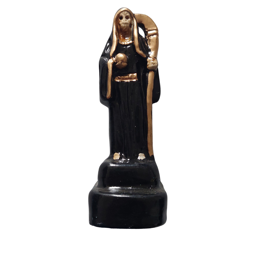 Santa Muerte Negra 9 cm | Figura Espiritual Decorativa de Protección y Energía 1