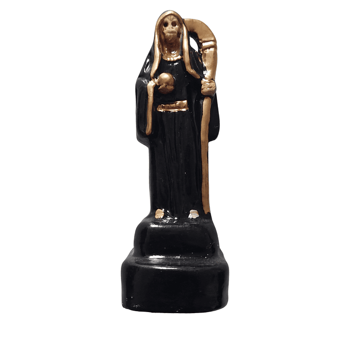 Santa Muerte Negra 9 cm | Figura Espiritual Decorativa de Protección y Energía 1