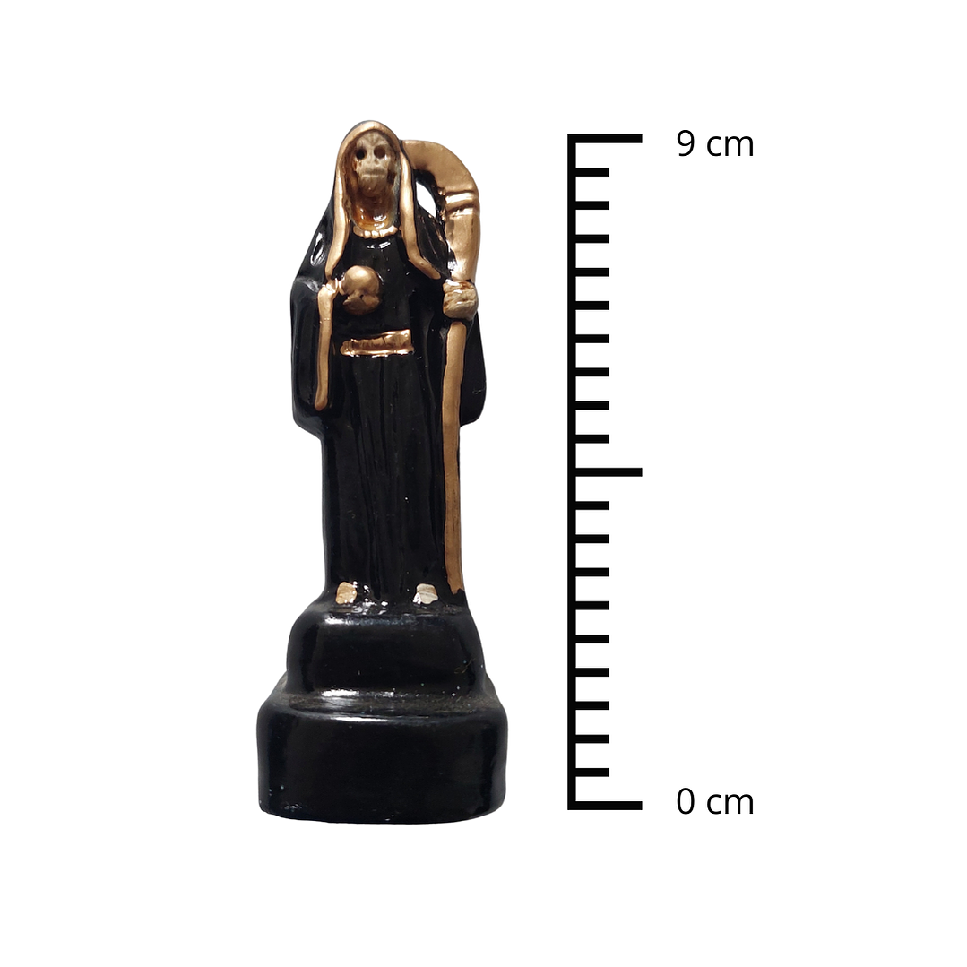 Santa Muerte Negra 9 cm | Figura Espiritual Decorativa de Protección y Energía 4