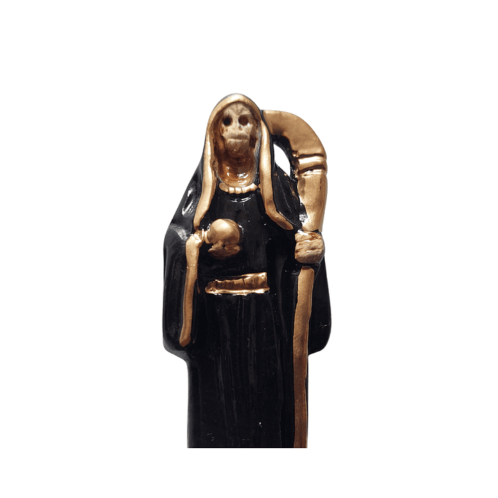 Santa Muerte Negra 9 cm | Figura Espiritual Decorativa de Protección y Energía 5