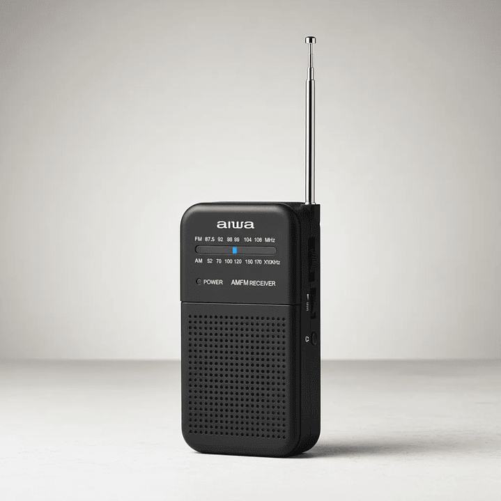 Radio Portátil Aiwa Análoga Fm/am Potencia De 0,4w Aw-fml1 Color Negro 3