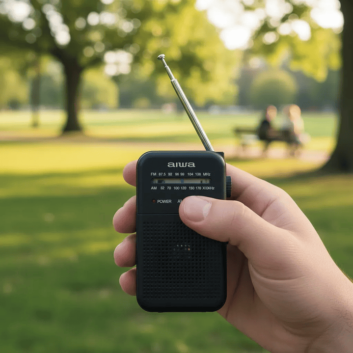 Radio Portátil Aiwa Análoga Fm/am Potencia De 0,4w Aw-fml1 Color Negro 2
