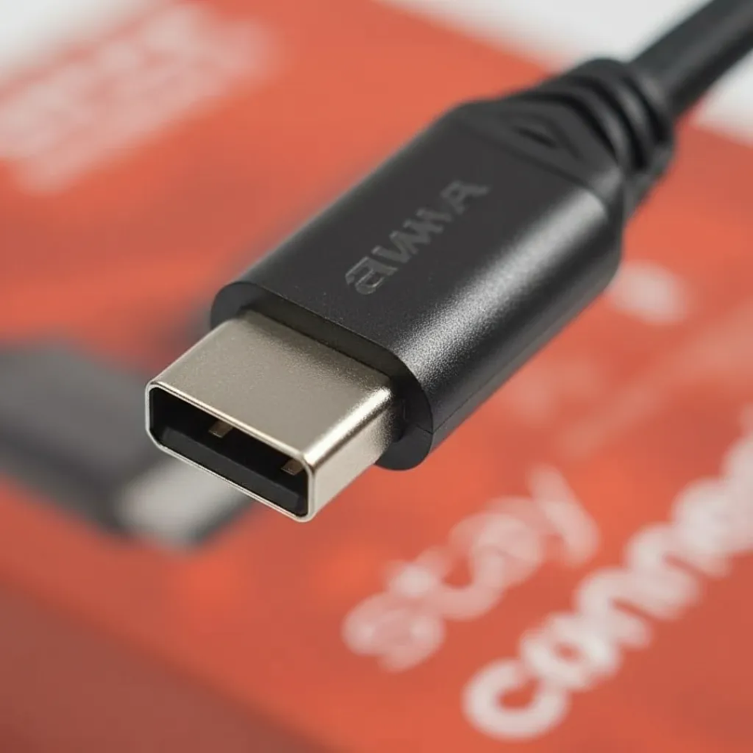 Cable USB Tipo A a Tipo C Nylon Trenzado Pantalla LED Carga Rápida Aluminio Negro Antirotura 6