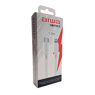 Cable USB Tipo C a Lightning Aiwa PD 20W Carga Rápida y Datos 1.2 m Blanco