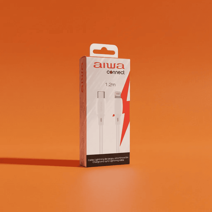 Cable USB Tipo C a Lightning Aiwa PD 20W Carga Rápida y Datos 1.2 m Blanco 4