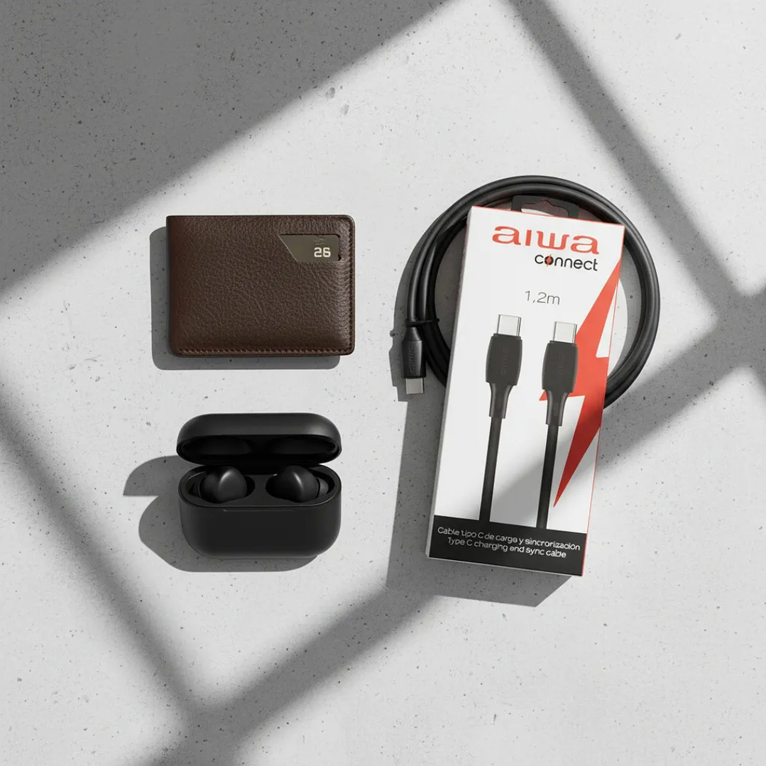 Cable Aiwa USB Tipo-C a Tipo-C 1.2 Metros – Carga Rápida 60W con Protección de Sobrecorriente | Modelo AWCS1CC4B 10