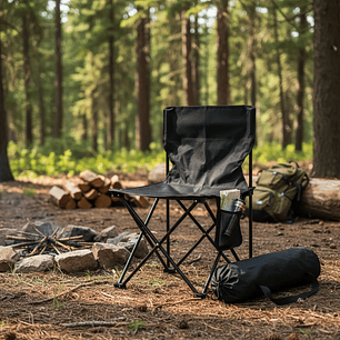 Silla Reforzada Plegable para Camping con Estructura Metálica Resistente