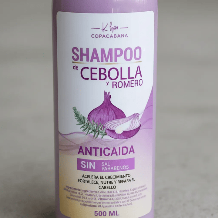 Shampoo De Cebolla Y Romero Copacabana Anticaida 500 Ml 3