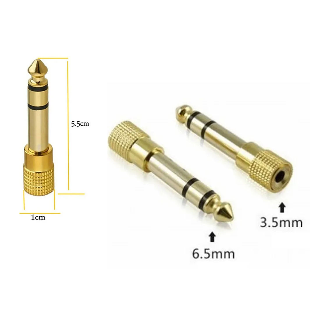 Adaptador Audio Jack 6.3mm Macho a 3.5mm Hembra Estéreo Alta Calidad 2