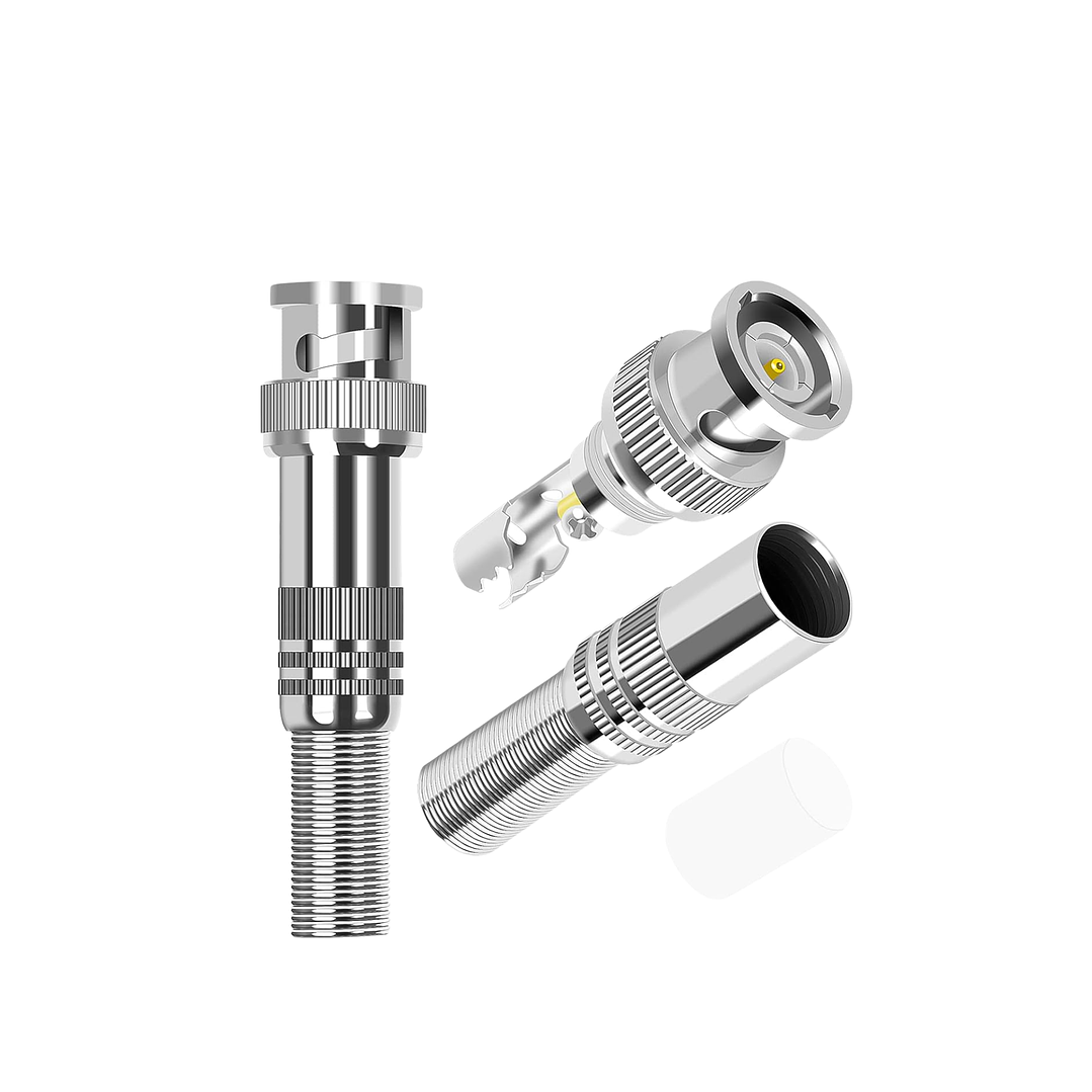 Conector BNC Macho Sin Soldadura para CCTV – Terminal Compresión Coaxial RG6 1