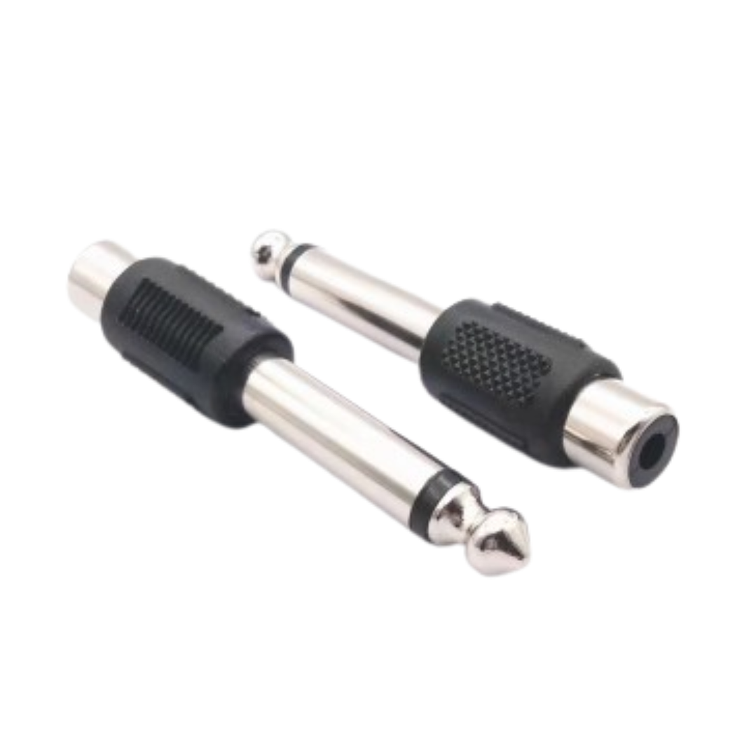 Adaptador RCA Hembra a Plug 6.3 mm Mono – Convertidor Audio Jack 6.3 1