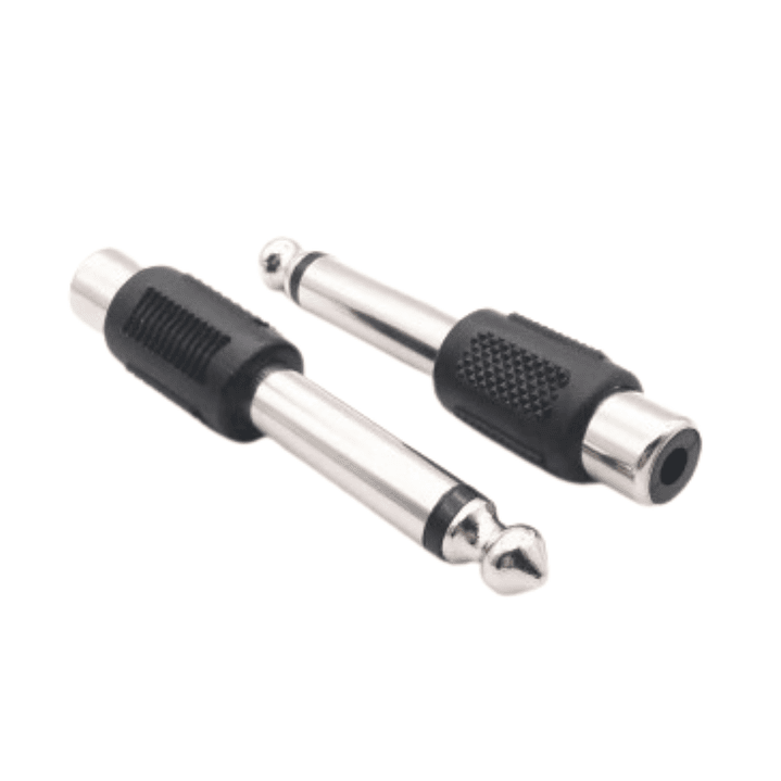 Adaptador RCA Hembra a Plug 6.3 mm Mono – Convertidor Audio Jack 6.3 1