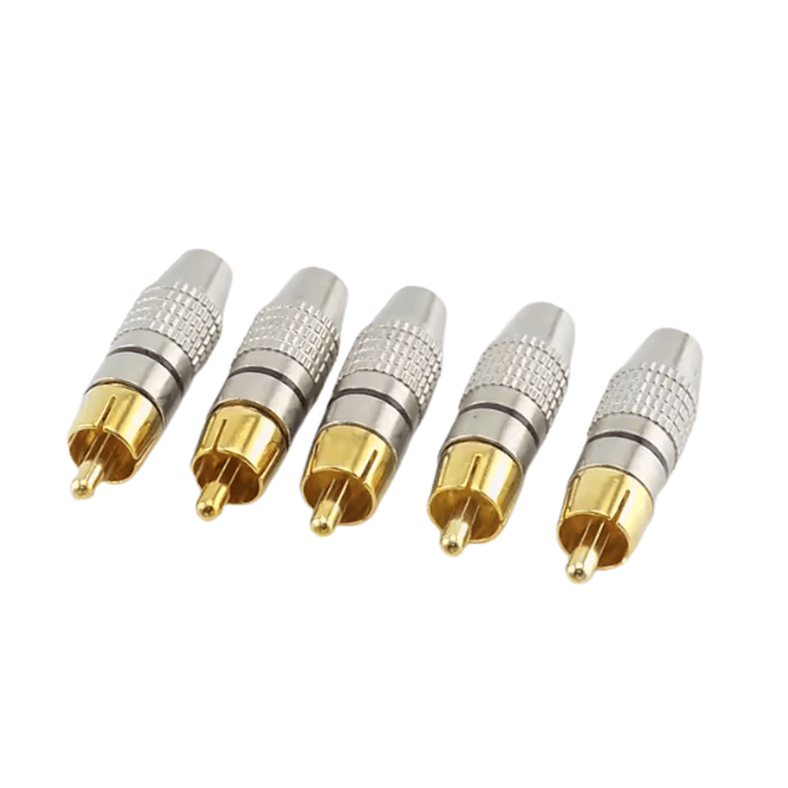 Conector RCA Metálico Sin Soldadura para Cable de Audio AV 2