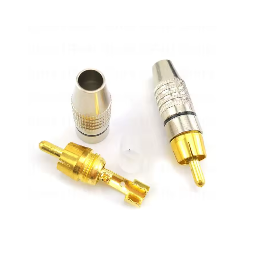 Conector RCA Metálico Sin Soldadura para Cable de Audio AV 3