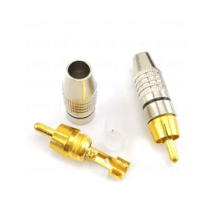 Conector RCA Metálico Sin Soldadura para Cable de Audio AV 3