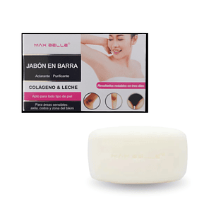 Jabón en Barra Aclarante Purificante con Colágeno y Leche Max Belle