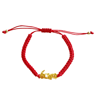 Pulsera Hilo Rojo Santa Muerte Dorada Ajustable Amuleto Protector