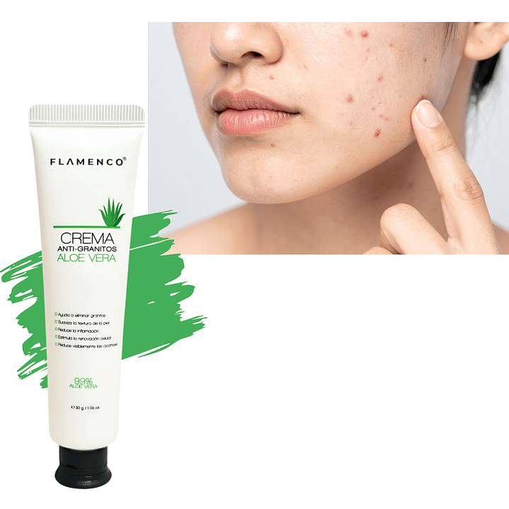 🌿 Crema Aloe Vera Flamenco Anti Granitos 30g – Piel Limpia y Radiante 3