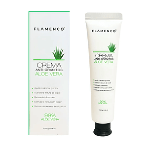 🌿 Crema Aloe Vera Flamenco Anti Granitos 30g – Piel Limpia y Radiante