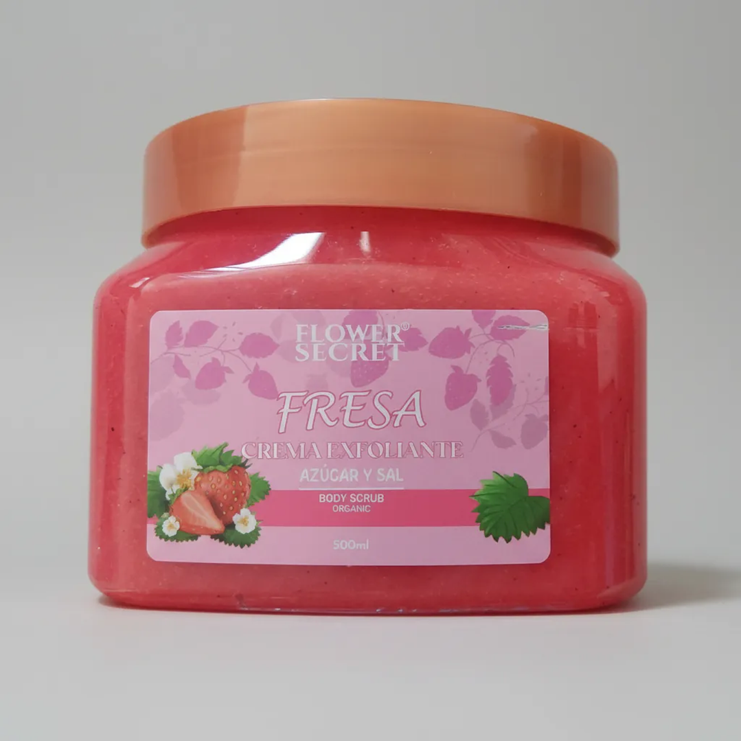 🍓 Exfoliante Corporal Azúcar y Sal Frutilla 500ml Flower Secret – Piel Suave y Radiante 4