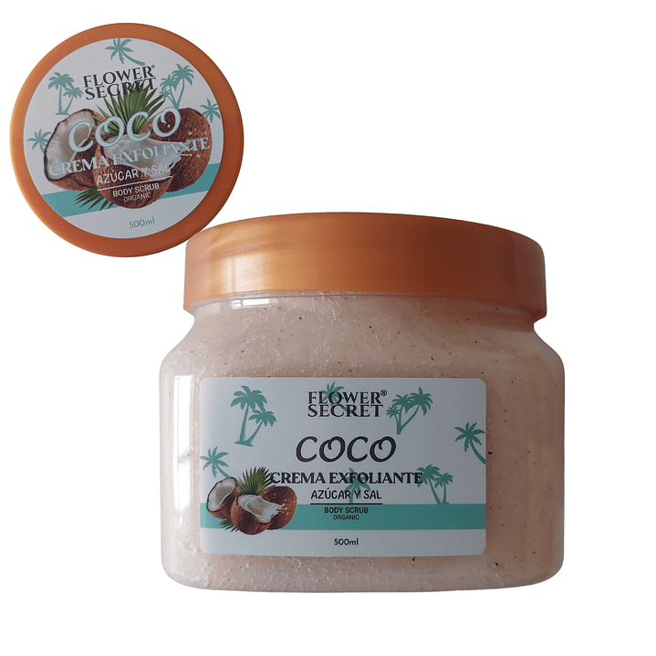 🥥 Exfoliante Corporal Azúcar y Sal Coco 500ml Flower Secret – Hidratación y Suavidad Total 2