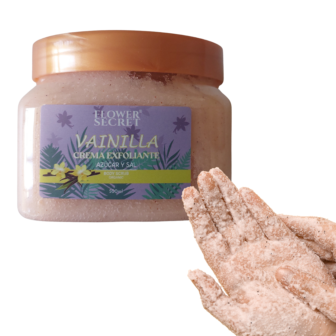 🍦 Exfoliante Corporal Azúcar y Sal Vainilla 500ml Flower Secret – Suavidad y Aroma Irresistible 2