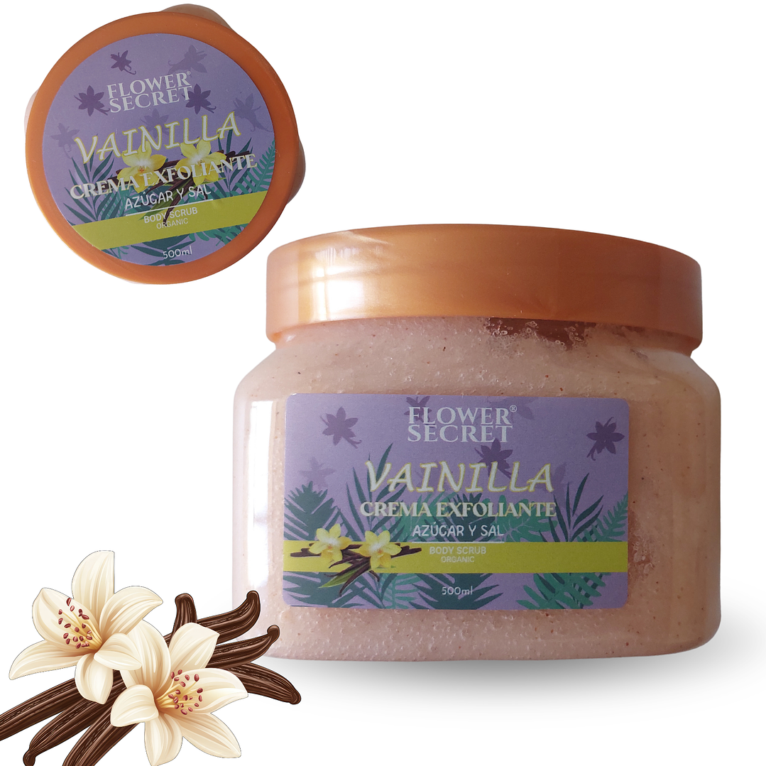 🍦 Exfoliante Corporal Azúcar y Sal Vainilla 500ml Flower Secret – Suavidad y Aroma Irresistible 3