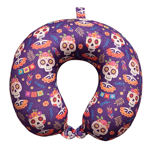 Almohada de Viaje Diseño Día de los Muertos – Comodidad y Estilo Único