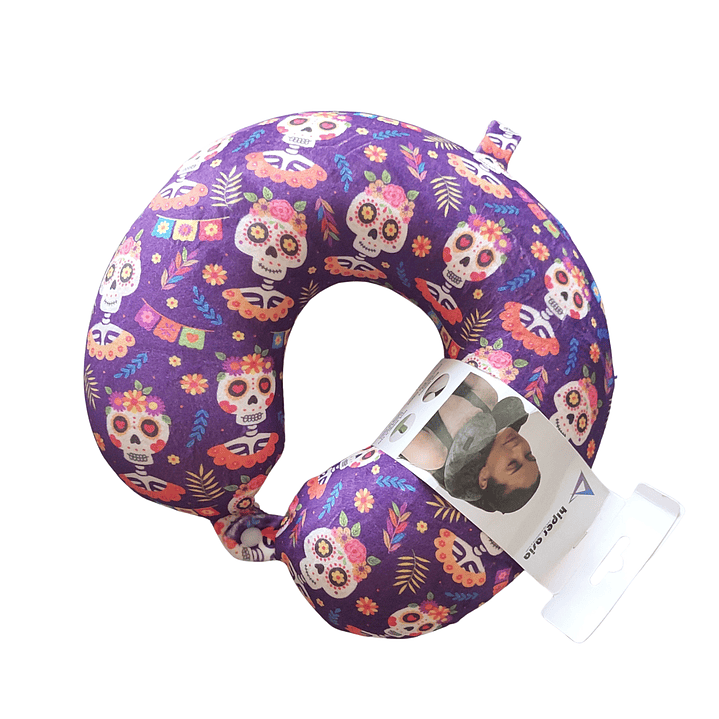 Almohada de Viaje Diseño Día de los Muertos – Comodidad y Estilo Único 2