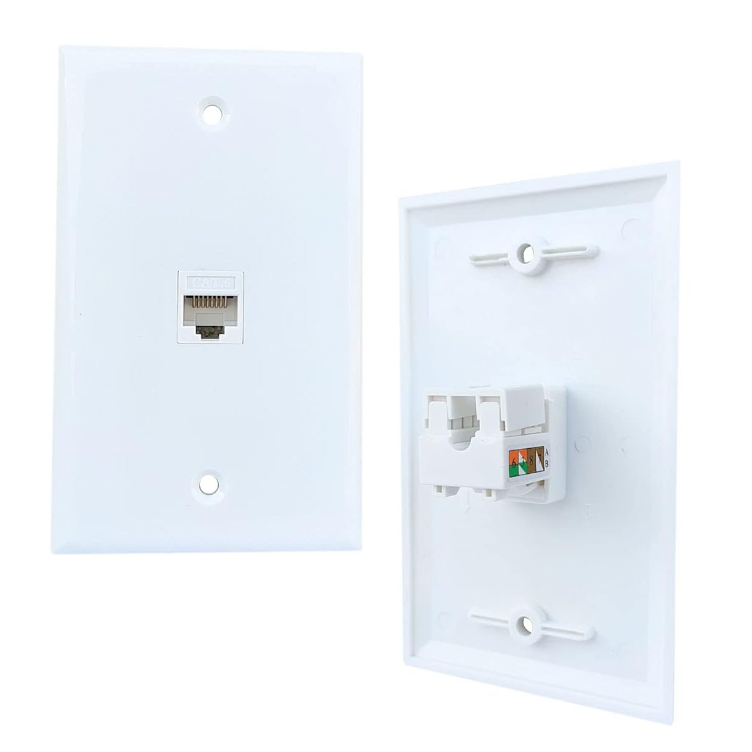 Módulo RJ45 CAT6 Keystone con Placa de Muro – Instalación Rápida y Profesional 2