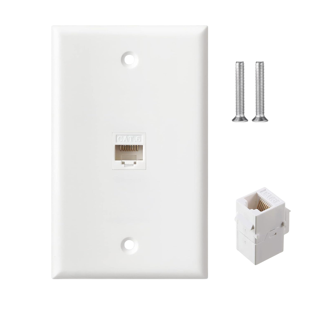 Módulo RJ45 CAT6 Keystone con Placa de Muro – Instalación Rápida y Profesional 3