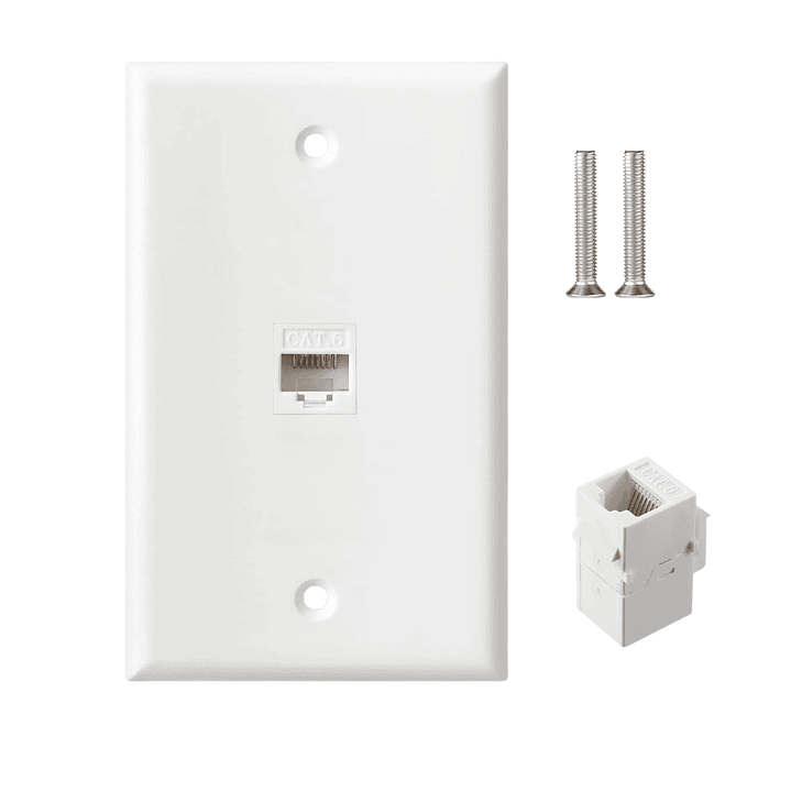 Módulo RJ45 CAT6 Keystone con Placa de Muro – Instalación Rápida y Profesional 3