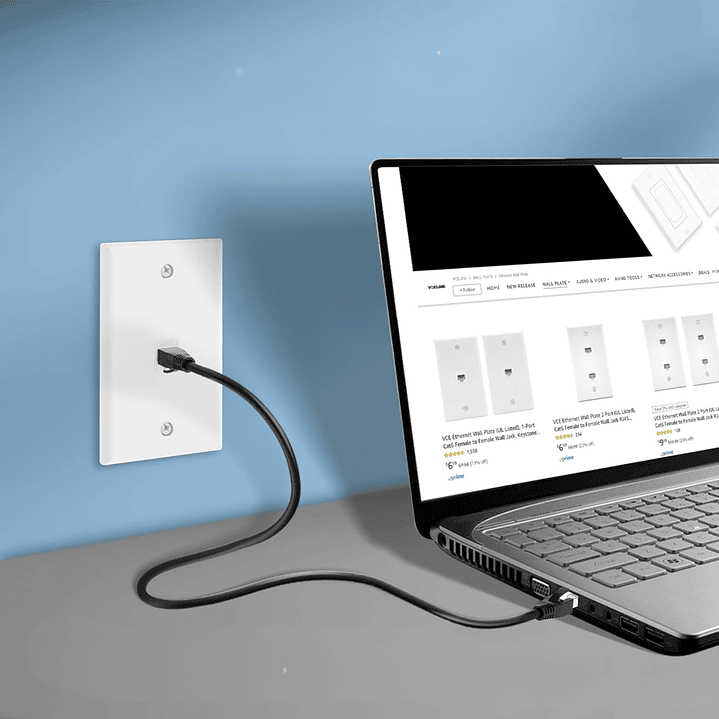 Módulo RJ45 CAT6 Keystone con Placa de Muro – Instalación Rápida y Profesional 4