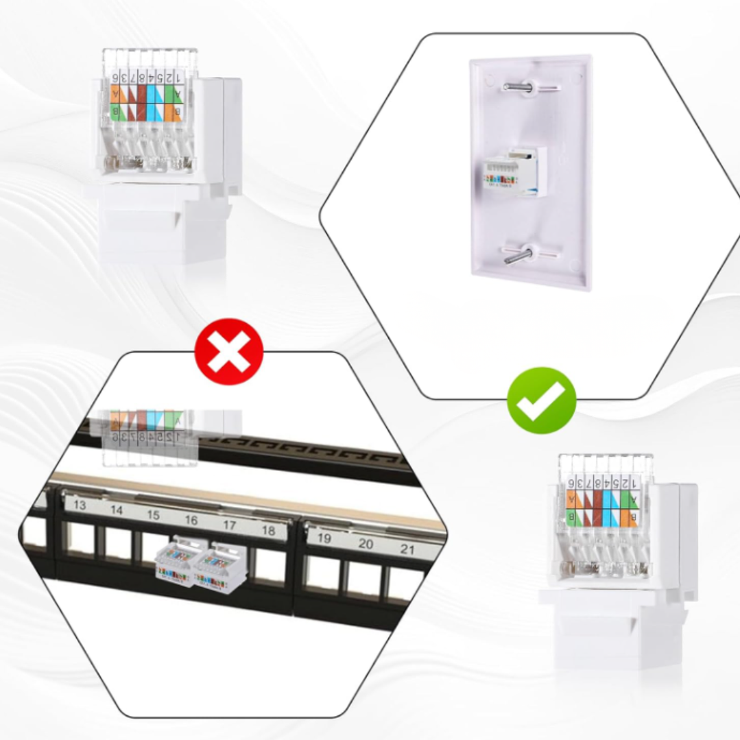 🔌 Conector Keystone RJ45 Hembra CAT6 Sin Herramientas – Instalación Rápida y Segura 3