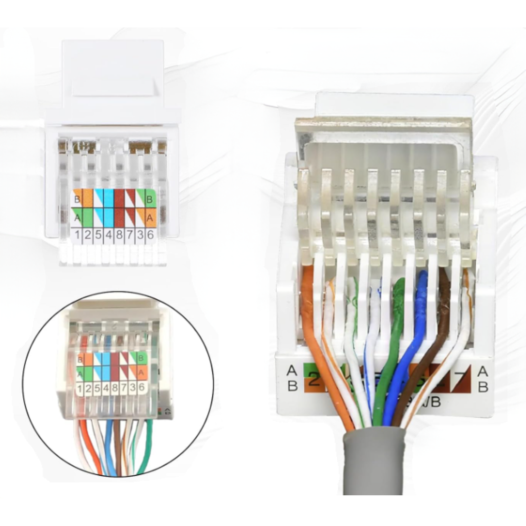 🔌 Conector Keystone RJ45 Hembra CAT6 Sin Herramientas – Instalación Rápida y Segura 4
