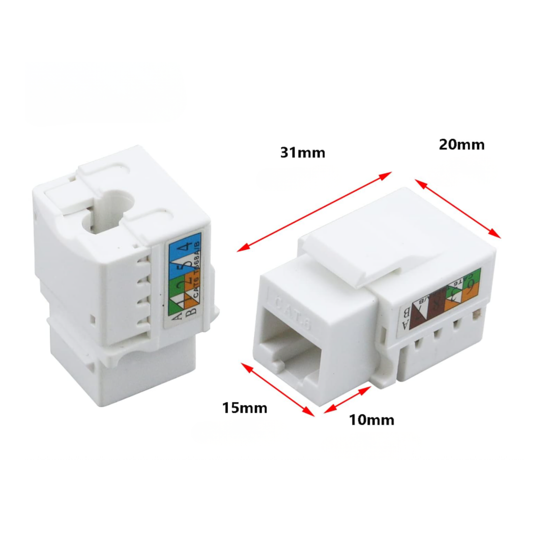 Adaptador RJ45 CAT6 Keystone Jack – Módulo para Placa de Pared 2