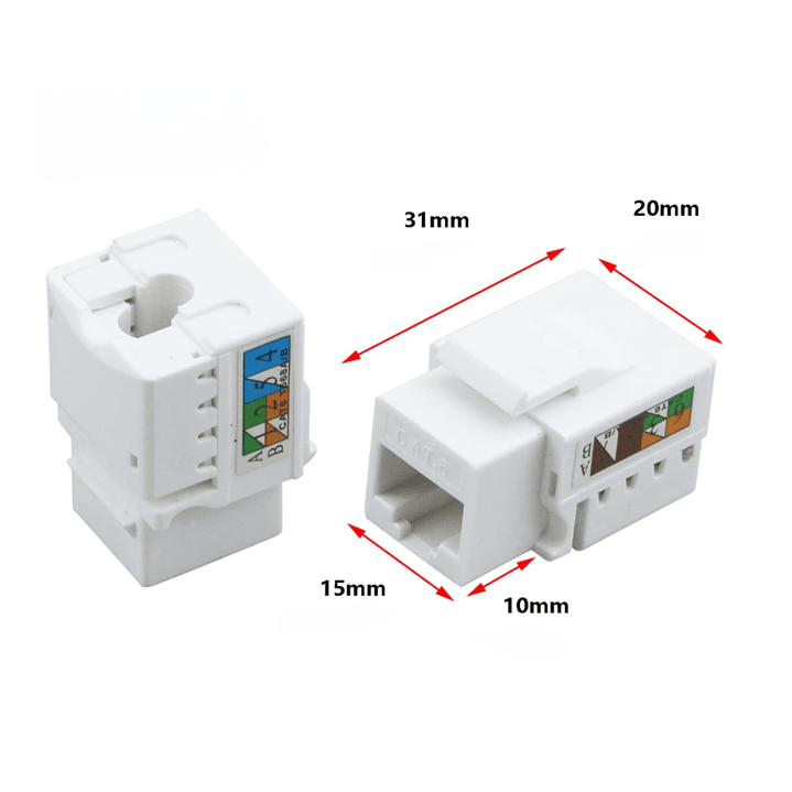 Adaptador RJ45 CAT6 Keystone Jack – Módulo para Placa de Pared 2