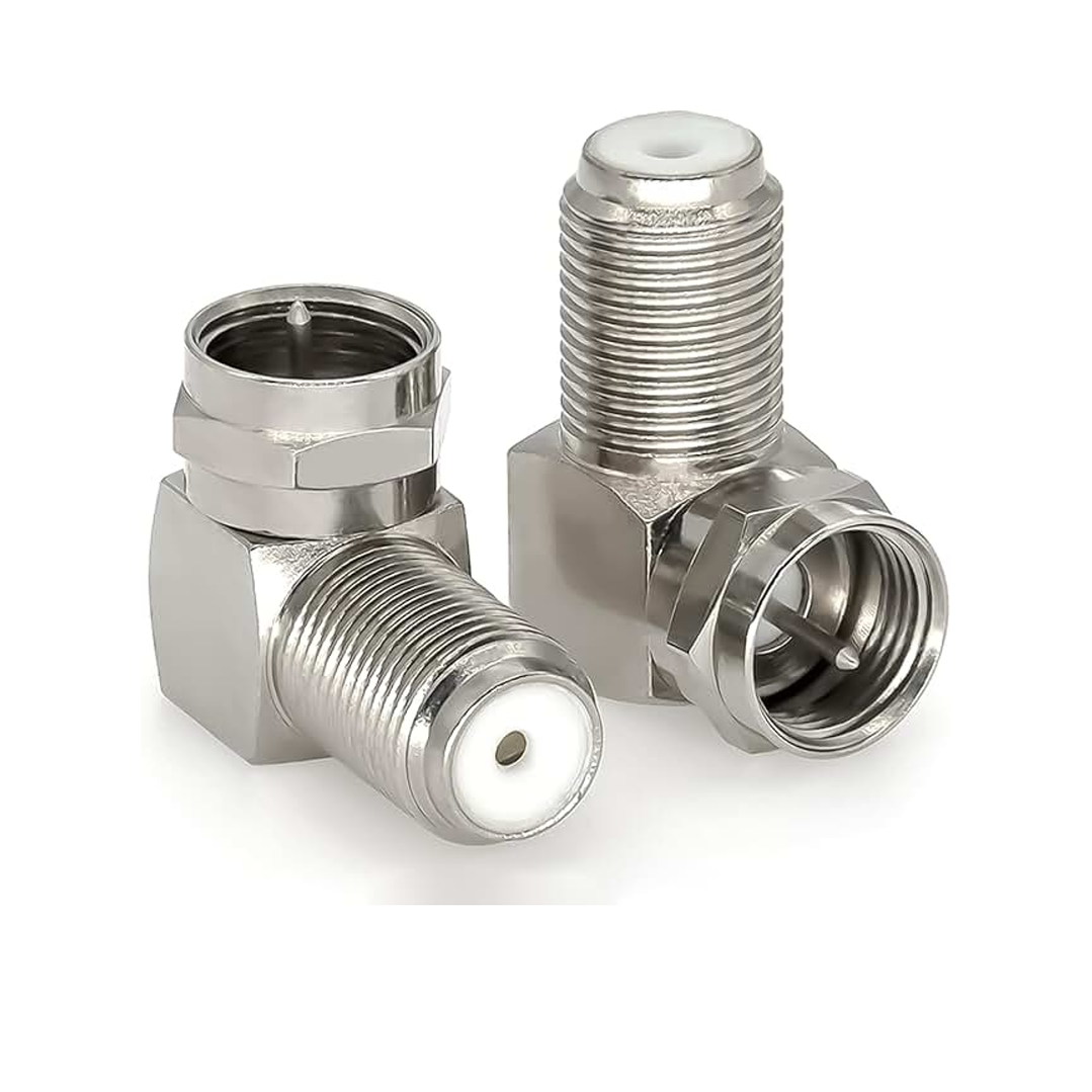 Adaptador Coaxial Tipo F 90° – Conector RG6 Ángulo Recto  1