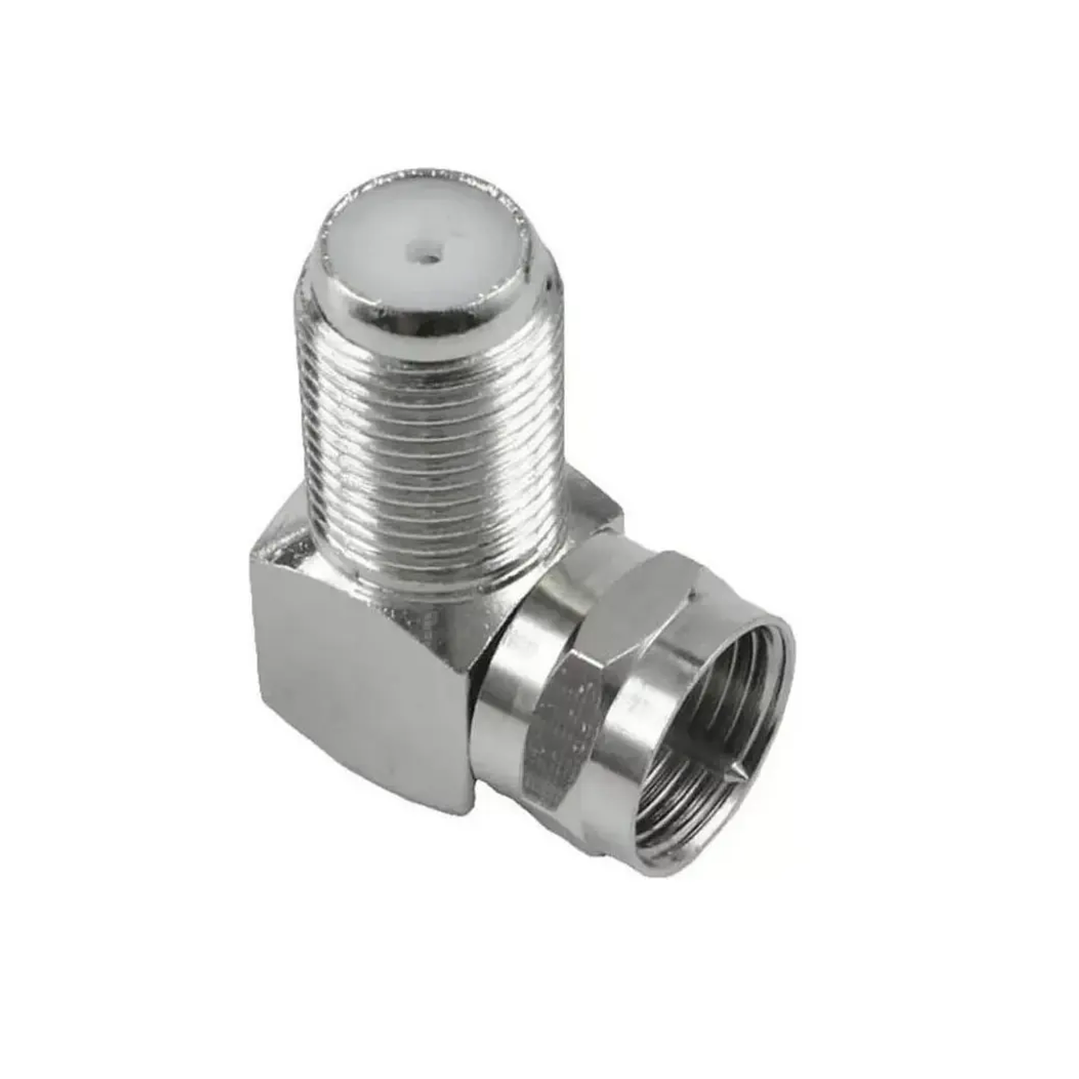 Adaptador Coaxial Tipo F 90° – Conector RG6 Ángulo Recto  2