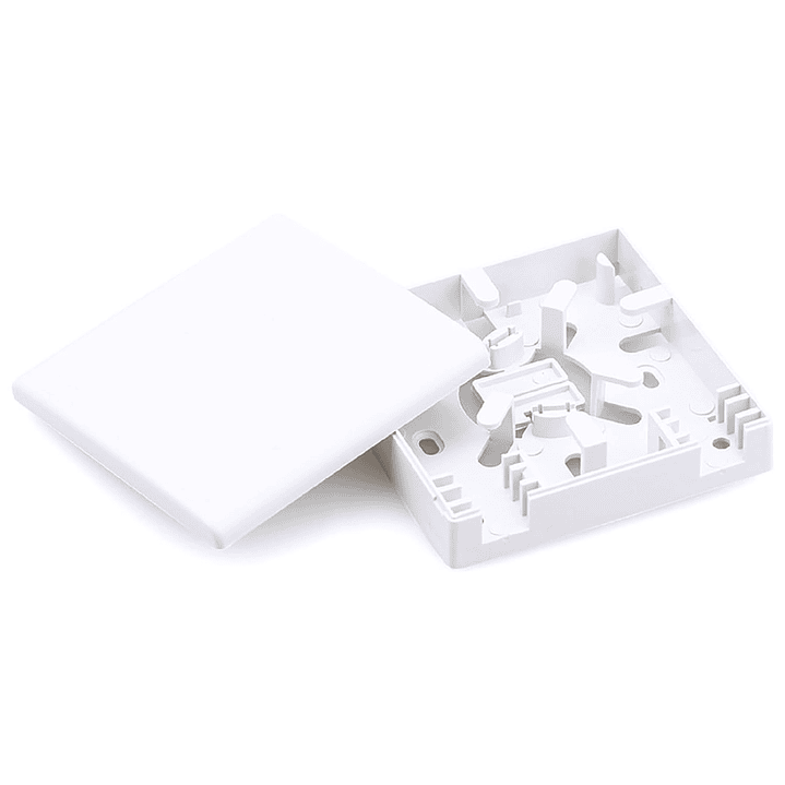 Caja de Terminación Fibra Óptica SC 2 Puertos FTTH | Roseta Óptica Interior Blanca 1