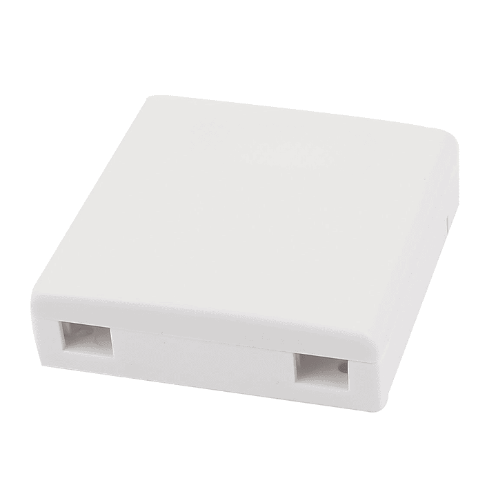 Caja de Terminación Fibra Óptica SC 2 Puertos FTTH | Roseta Óptica Interior Blanca 2