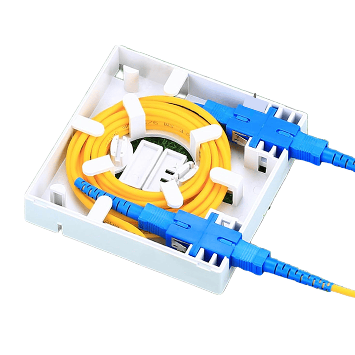 Caja de Terminación Fibra Óptica SC 2 Puertos FTTH | Roseta Óptica Interior Blanca 3