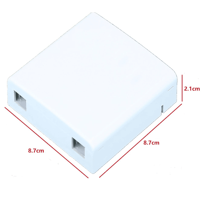 Caja de Terminación Fibra Óptica SC 2 Puertos FTTH | Roseta Óptica Interior Blanca 6