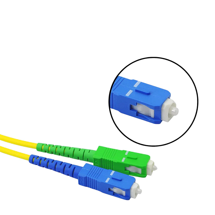 Patch Cord Fibra Óptica 10mts SC/APC a SC/UPC Monomodo | Alta Velocidad FTTH 2