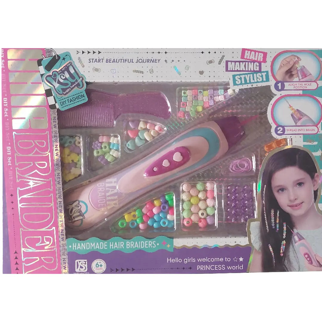 Set Trenzador de Cabello para Niñas con Cuentas | Máquina de Peinado Infantil Creativa 1
